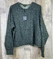 Joe’s XL Oversized Cropped Olive Green & Gray Black Raw Hem Long Sleeve …