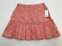 BILLABONG Salty Blonde Pink Floral Upside High Waist Ruffle Hem Skirt Size 27