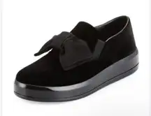 Prada  Bow Velvet Skate Sneaker, Black