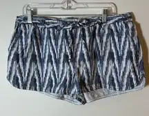 J. Crew 3”‎ Printed Linen Pull‑On Short Size Large