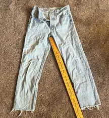 Levi Wedgie Straight Light Blue cropped Women's Jeans