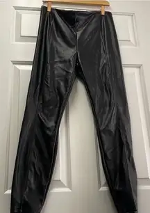 Faux leather high rise leggings