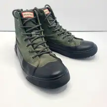 Hunter X Target Lace Dipped  Canvas Olive/Black Ankle Boots Size Men‎ 8 Women 10