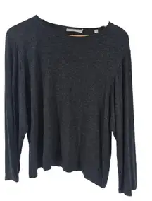 Vince Charcoal Heathered Viscose Long Sleeve Crew Neck Light Sweater Top Medium