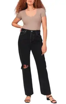 Abercrombie Black The Dad Curve Love High Rise Jeans