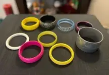 Bangle bracelets lot of nine assorted vintage bangle bracelets.