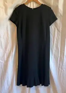 Emilio Pucci Short sleeve Ruffle hem Zip Back Shift Dress Made in Italy