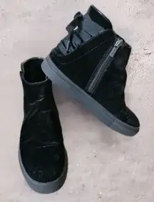 Velvet High Top Sneaker With Bow