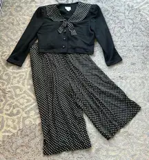 Vintage Jeffrey & Dara by Linda Hutley Two Piece Polka Dot Sweater & Pants 11/12