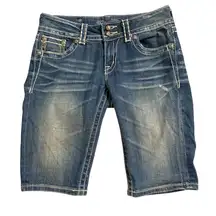 Miss Me Fleur de Lis Bermuda shorts‎ Sz 27"