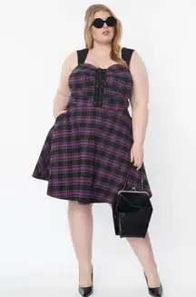 Plus Size RED Plaid Corset Flare Dress NWOT | 3XL |