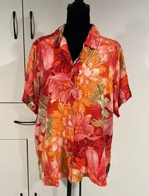 Caribbean Joe silk shirt . Size 1X