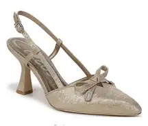 Sam Edelman Circus NY Monica Shimmer Bow Detail Slingback Dress Pumps Size 9.5