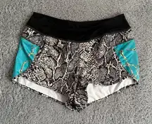 Crazy train women size small ￼ snakeskin athletic shorts/bathing suit ￼