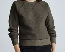 Women's ReNew Teddy Fleece Raglan Cozy Cropped Sweatshirt Size Large