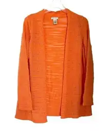 Laura Ashley orange knit open front cardigan lightweight size Small Preloved