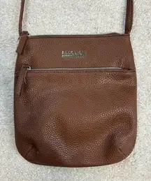 Kenneth Cole Reaction Brown Faux Leather Pebble Crossbody Bag