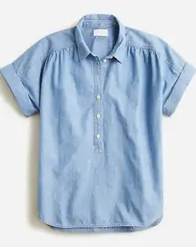 J. Crew Relaxed short-sleeve chambray popover size xxl denim cotton