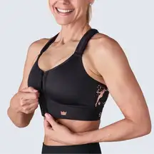 SHEFIT high impact adjustable bra size 4X black gold