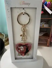 NWT Disney Moana‎ & Pua Keychain Heart Shaped Charm Gold Tone
