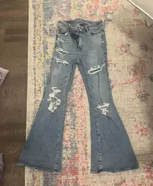 American Eagle Outfitters Flare Ripped Jeans