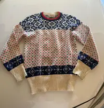 Vintage 70s Streetwear Unisex Medium Rainbow Fair Isle Knit Crewneck Sweater