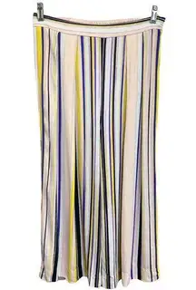 STATE Wide Leg Pants Pink Size M Striped Cropped Culotte Colorful Bohemian