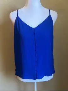 BB Dakota Royal Blue Velvet Strap Button Down Tank top | small