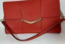 Calvin Klein  Deep Orange Bag with gold tone hardware.