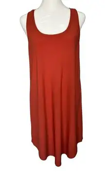 Leith  dress burnt dark orange flowy shift dress tank dress; racer back - size M