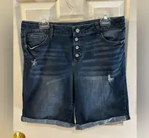 There Abouts Jean Shorts with Velcro button up