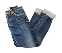 Big Star Jeans Womens Size 27R Blue Denim Nico Straight Embroidered Low Rise