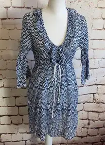 Mud Pie Print Dress Blue Print Small