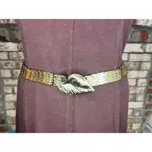 belt fish scale leaf buckle gold elastic