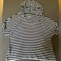 Sonoma Life + Style Grunge Y2K Style Hooded Striped Top