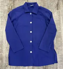 Koret Vintage Women's Royal Blue Long Sleeve Button Up Shirt Size‎ 12 Pockets