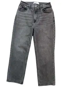 Abercrombie Grey Curve Love Ankle Straight Ultra High Rise Jeans in Size 27/4S