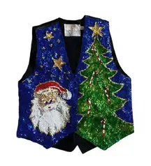 Sequined holiday santa vest