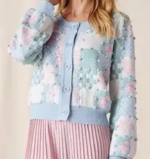 Matilda Jane Heart to Heart Waltz of the Flowers Patchwork Sweater Size Medium