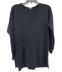 Charlotte Russe Women’s Black Dolman Oversized V-Neck Knit Tunic Sweater Medium