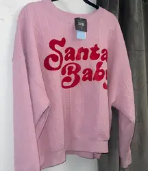 Grayson Threads Pink Sweater “Santa Baby” Size 1X NEW