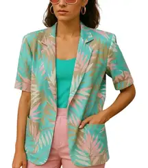 VTG Preppy 80s Blazer Pastels 14 Eclectic Prep Light Academia Y2K 3/4‎ Sleeve