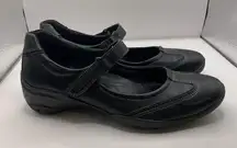 ECCO Babett Ii Mary Jane Size 37 US 6-6.5 black flats Leather D19