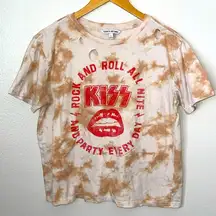 KISS tie dye distressed graphic band tee L