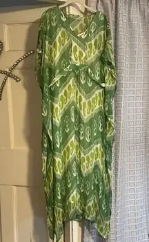 J. McLaughlin Green kaftan dress size M/L