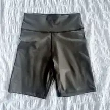 Abercrombie & Fitch Metallic Sheen Biker Shorts Size Small Bike Green Brown