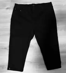 NYDJ Not Your Daughter Women's 18W Black Capris Pants Cropped Sculpt Stretch