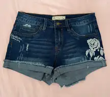 COPY - Denim jean floral shorts