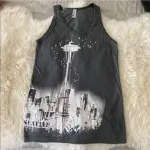 American Apparel Seattle Space Needle Graphic Grey Tank