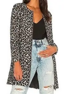 Like New Cupcakes and Cashmere Adeltia Zip Front Coat Leopard Print Medium
